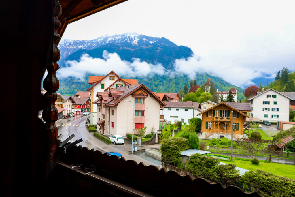 Breathtaking colorful Interlaken views from my hotel window